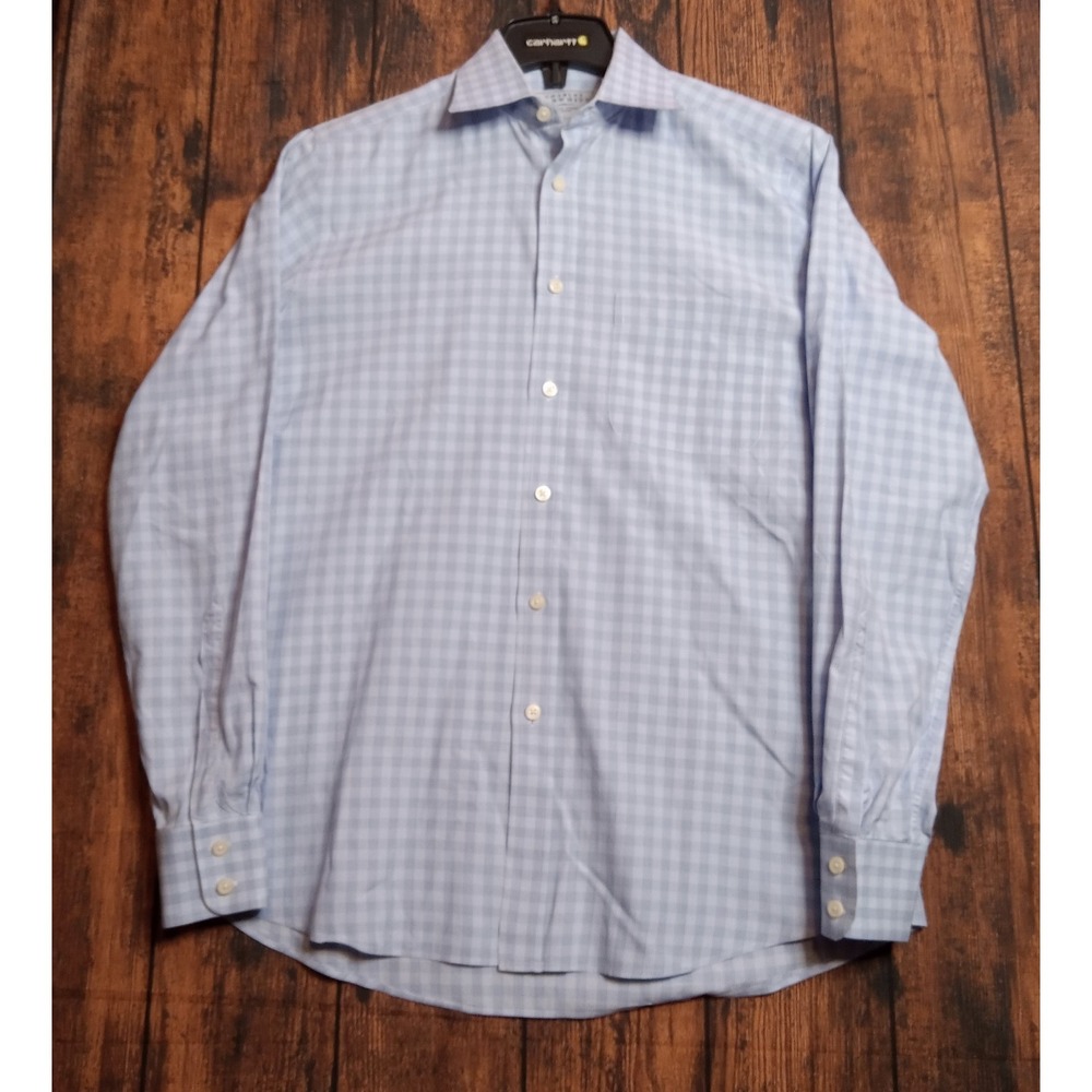 Charles Tyrwhitt Men's Long Sleeve Button Up Shirt Slim Fit 15.5-35 Blue Check